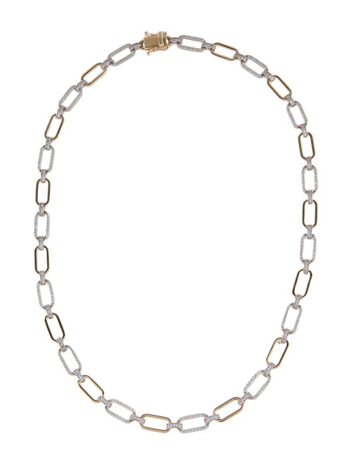 Necklace 14K Two-Tone 2.82ctw Diamond Link Chain Necklace
