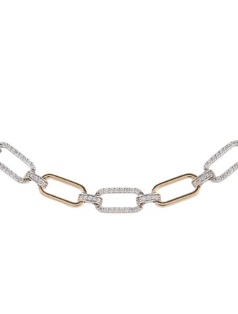 Necklace 14K Two-Tone 2.82ctw Diamond Link Chain Necklace