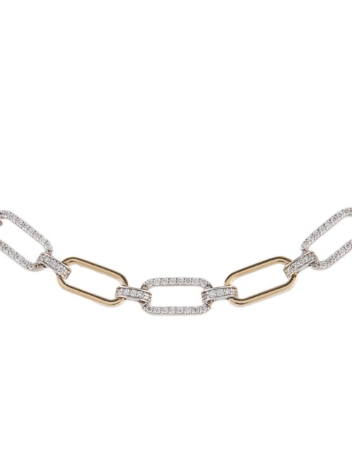 Necklace 14K Two-Tone 2.82ctw Diamond Link Chain Necklace