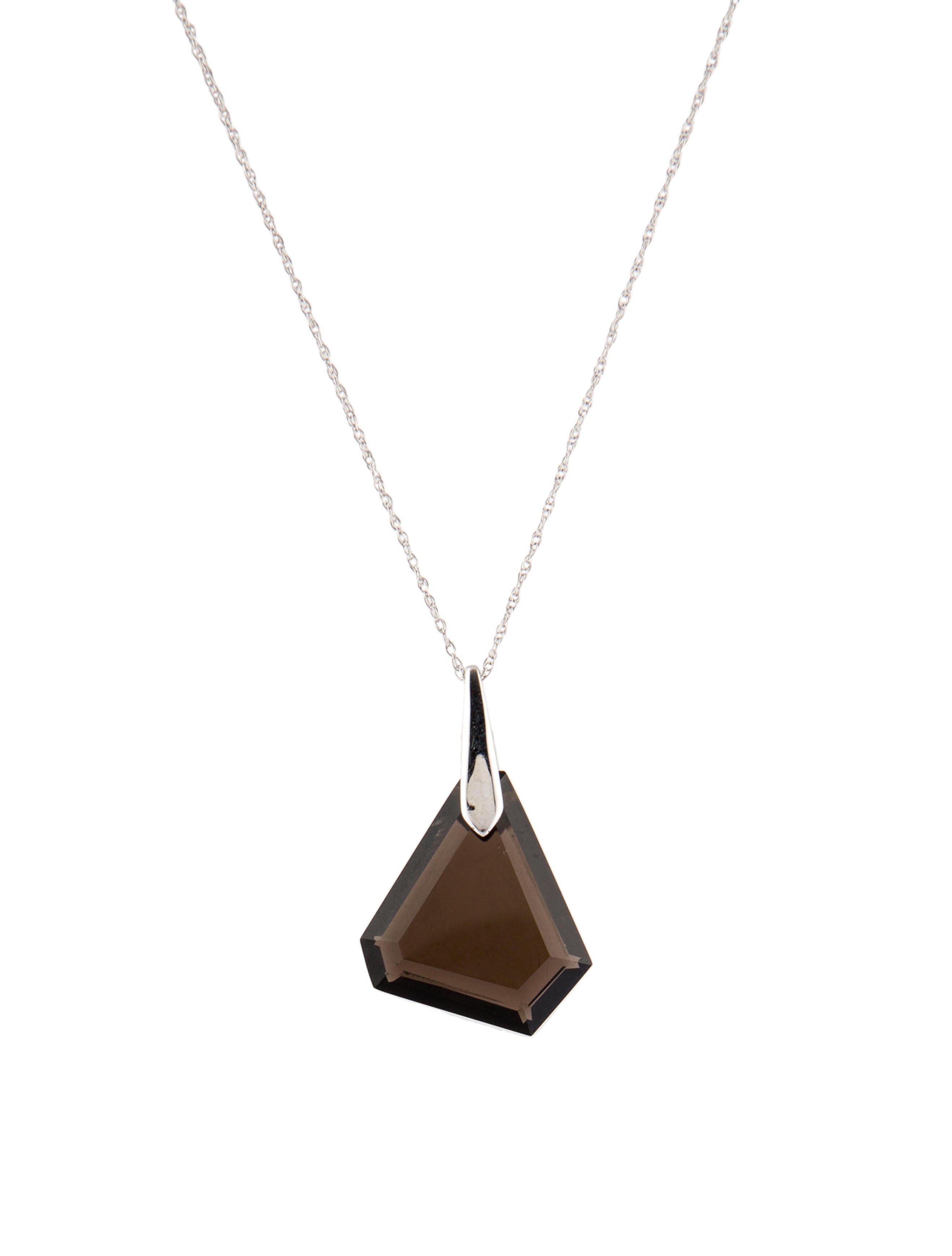 Necklace 14K Smoky Quartz Pendant Necklace