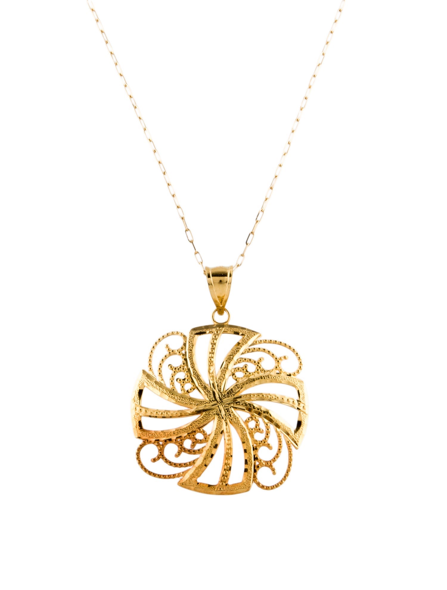 Necklace 14K Flower Pendant