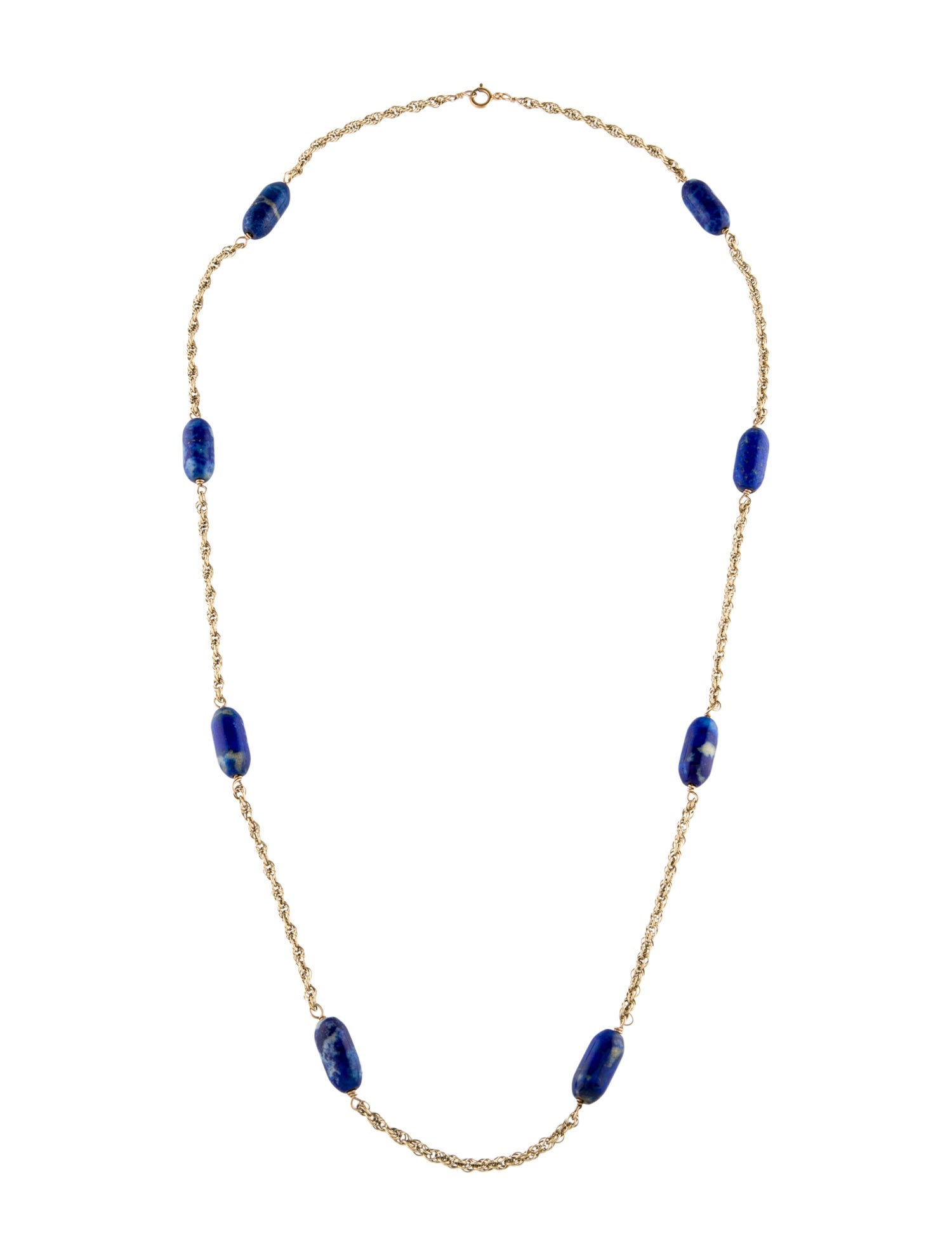 Necklace 14K Lapis Lazuli Station Necklace