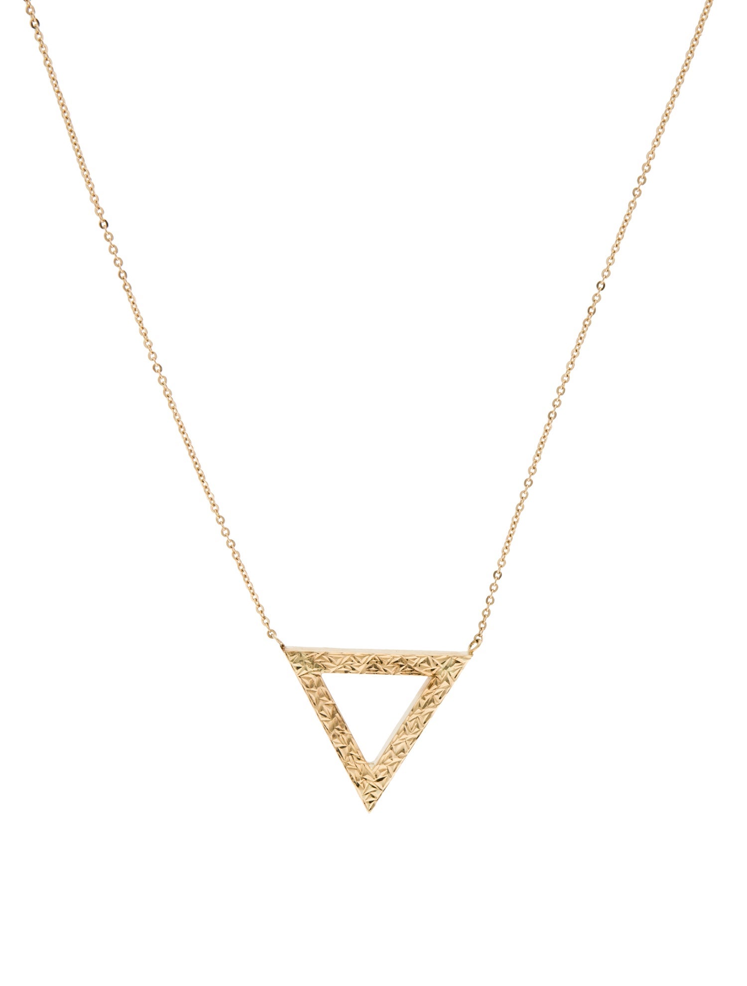 Necklace 14K Reversible Triangle Pendant