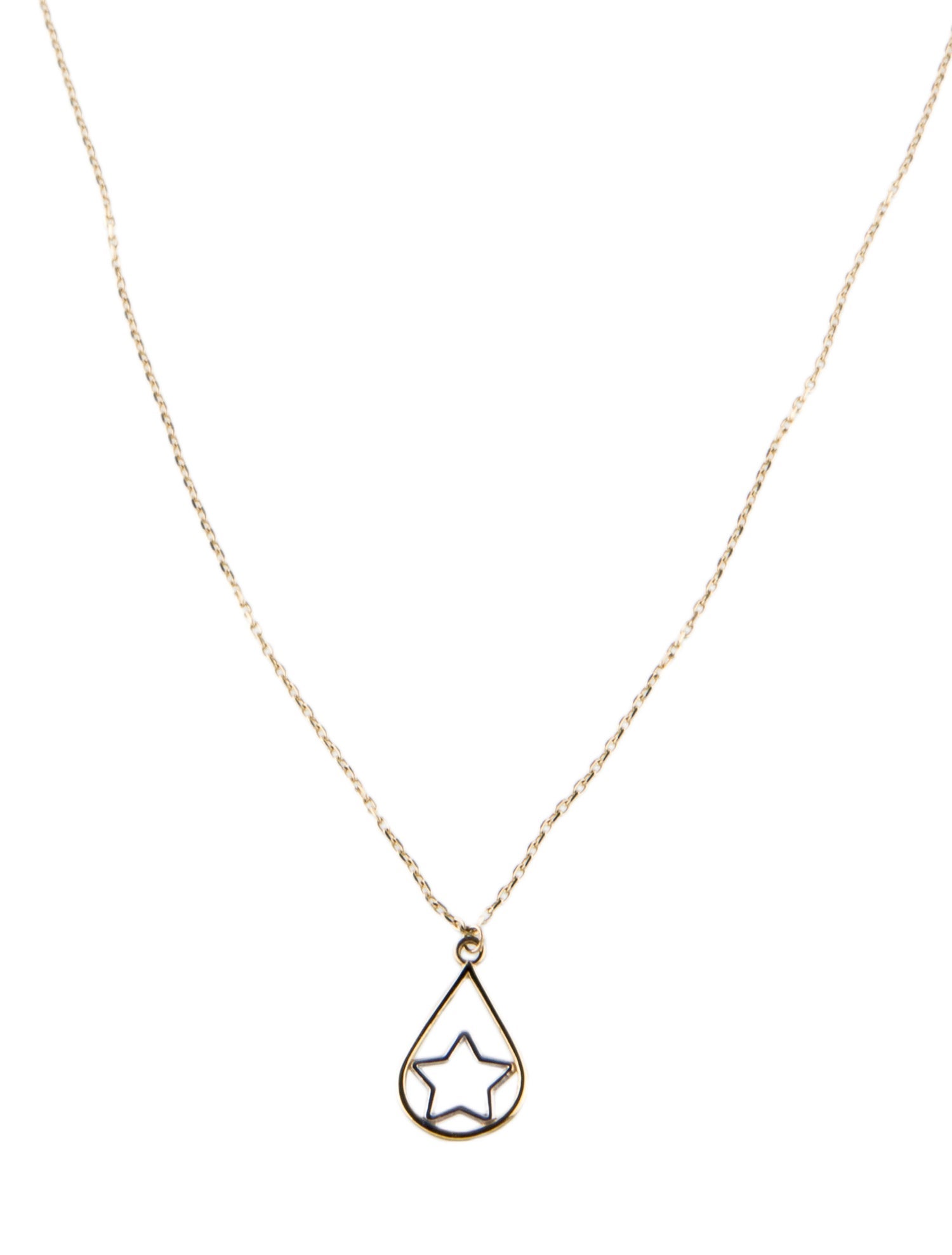 Necklace 14K Star Drop Pendant Necklace