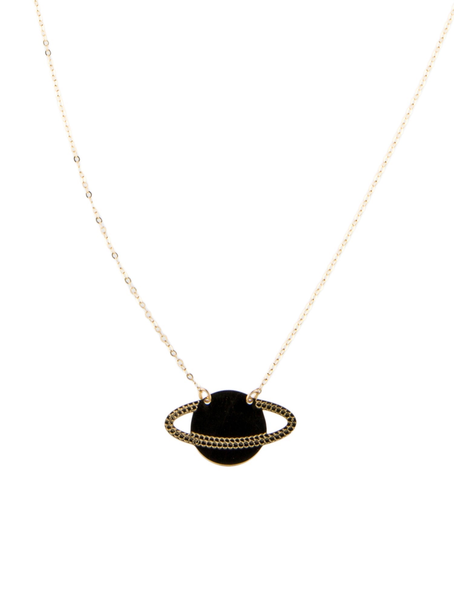Necklace 14K Saturn Pendant Necklace