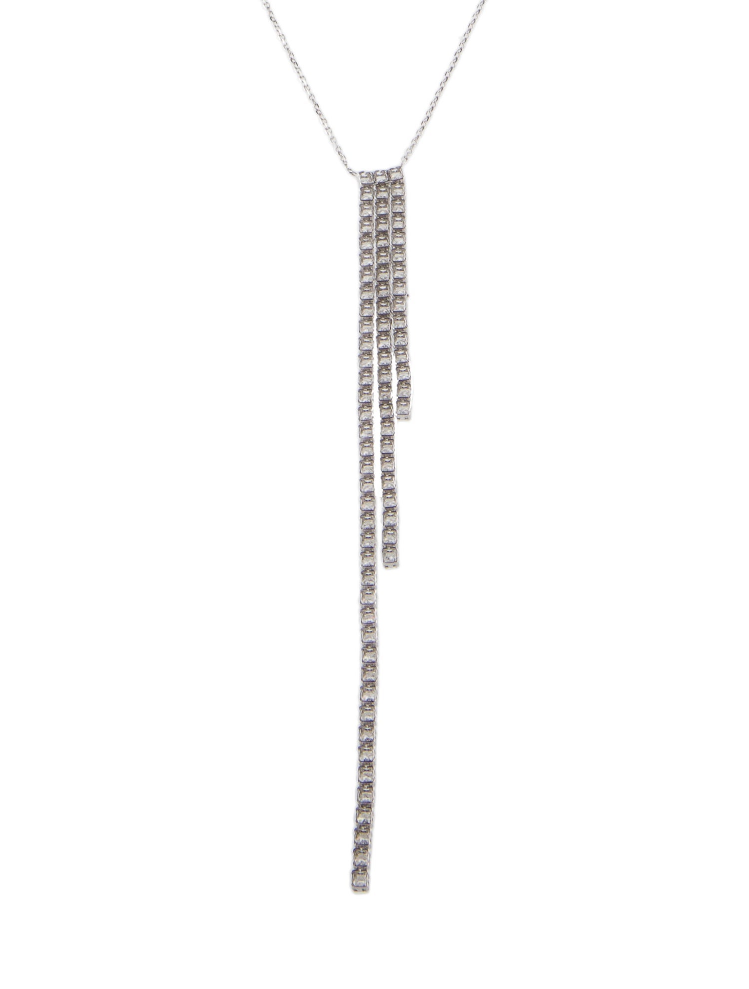 Necklace 14K 2.00ctw Diamond Three-Row Pendant Necklace