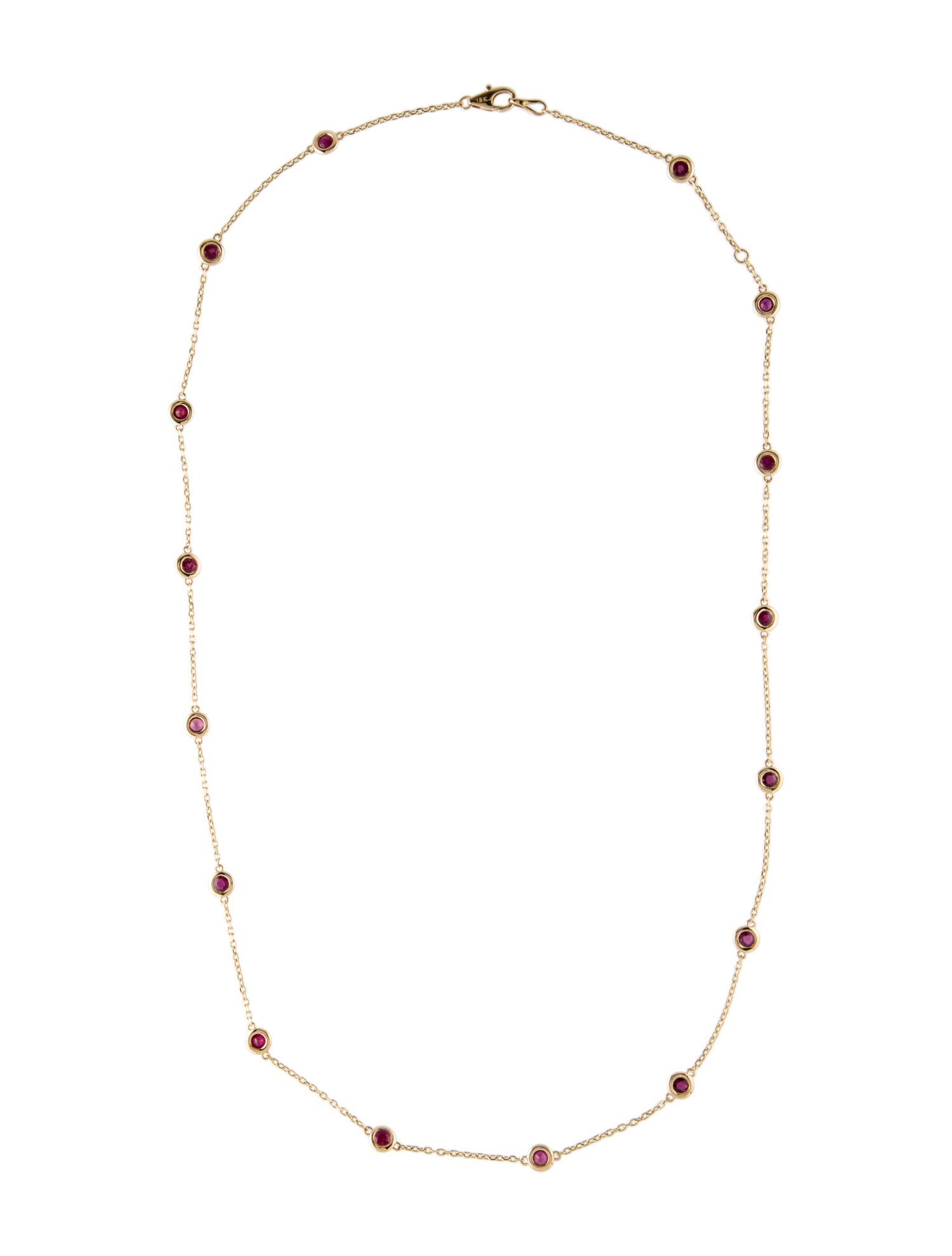 Necklace 18K 2.22ctw Ruby Station Necklace