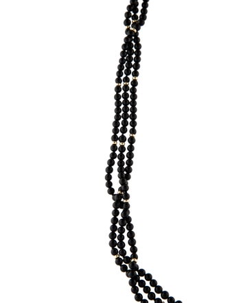 Necklace 14K Onyx Beaded Multistrand Necklace