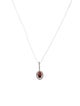 Necklace 14K Garnet & Diamond Pendant Necklace