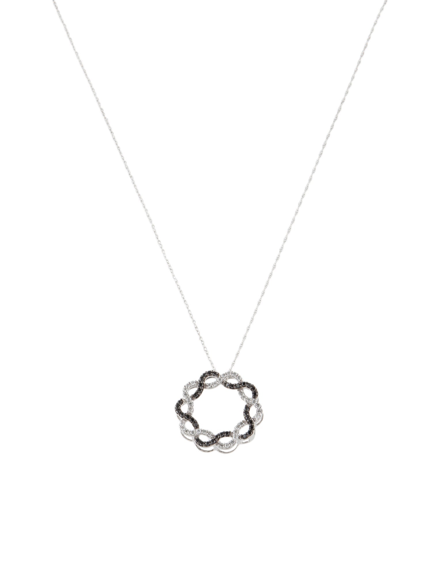 Necklace 14K Diamond Swirl Circle Pendant