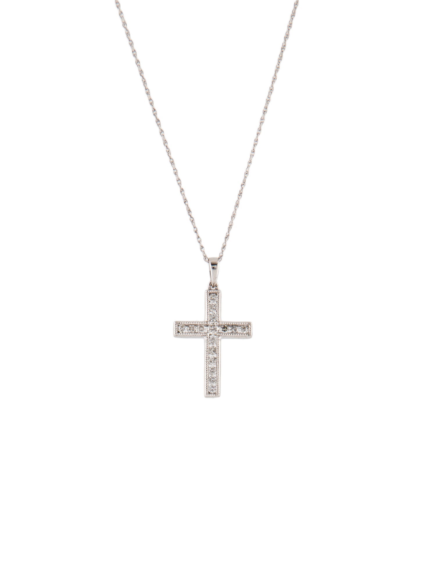 Necklace 14K Diamond Cross Pendant Necklace