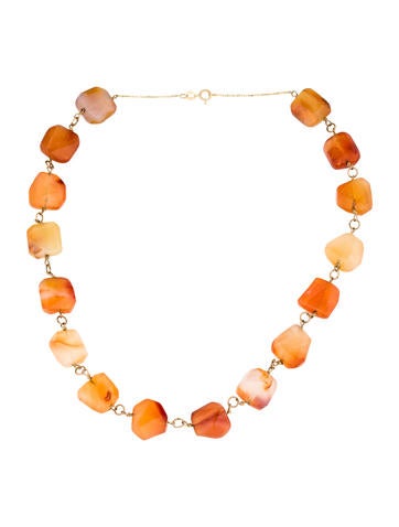 14K Carnelian Bead Necklace