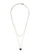 Necklace 14K Heart Multistrand Pendant Necklace
