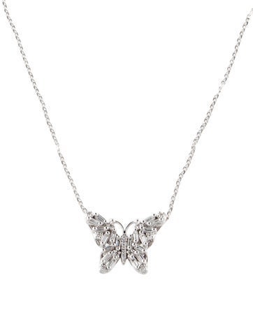 Suzanne Kalan Pendant Necklace 18K Diamond FIreworks Butterfly