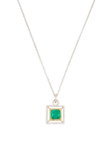 Emerald & Diamond Pendant Necklace