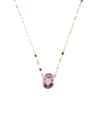 Necklace Pendant 14K Amethyst