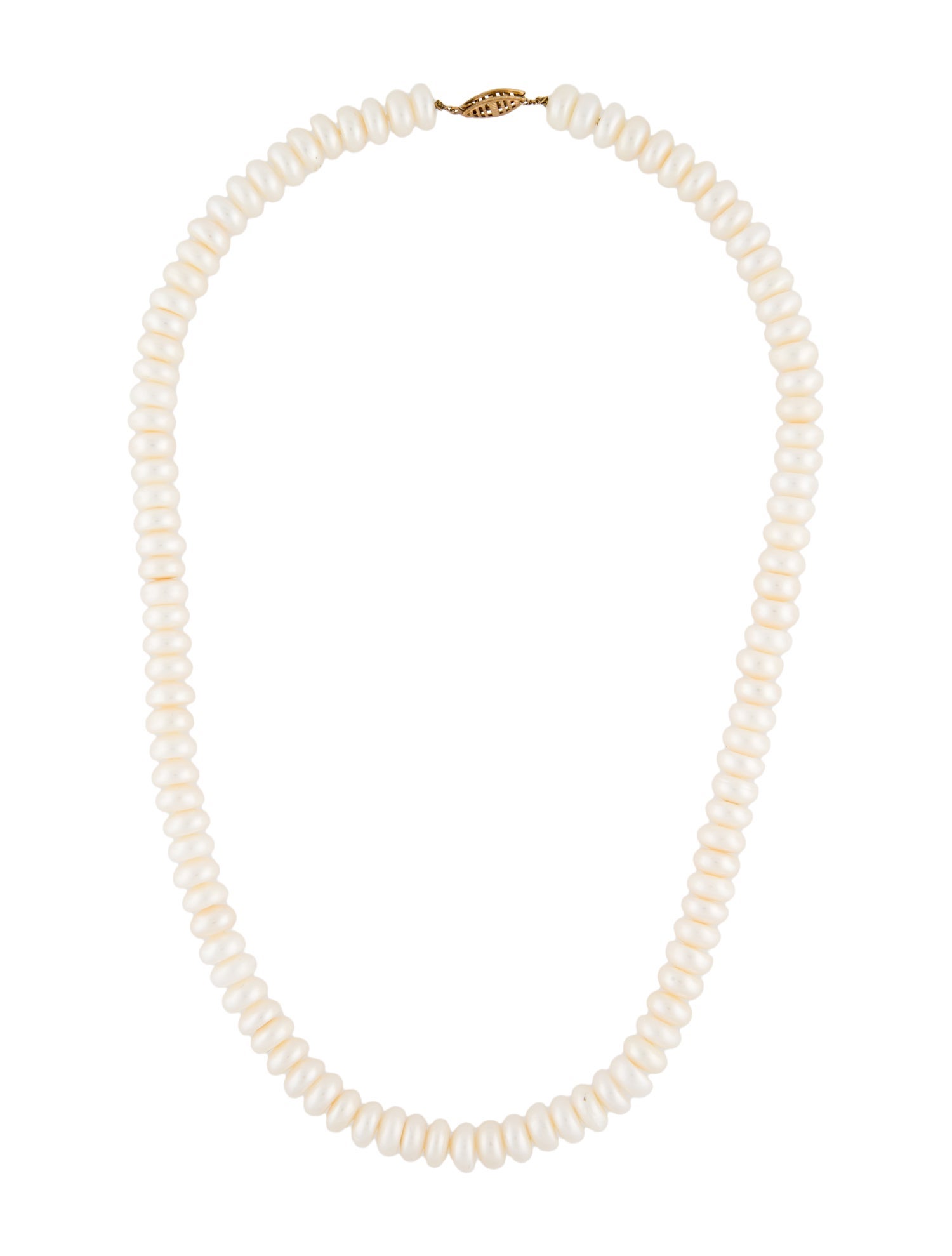 Necklace 14K Pearl Bead Strand Necklace 14K Yellow Gold Bead Strand