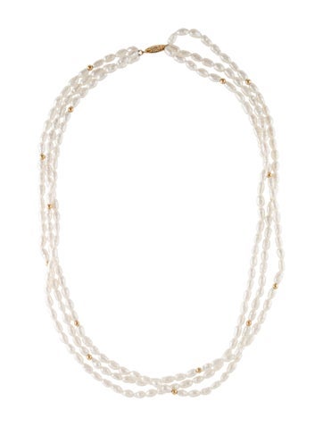 Necklace Multistrand 14K Pearl 3.0-4.0mm