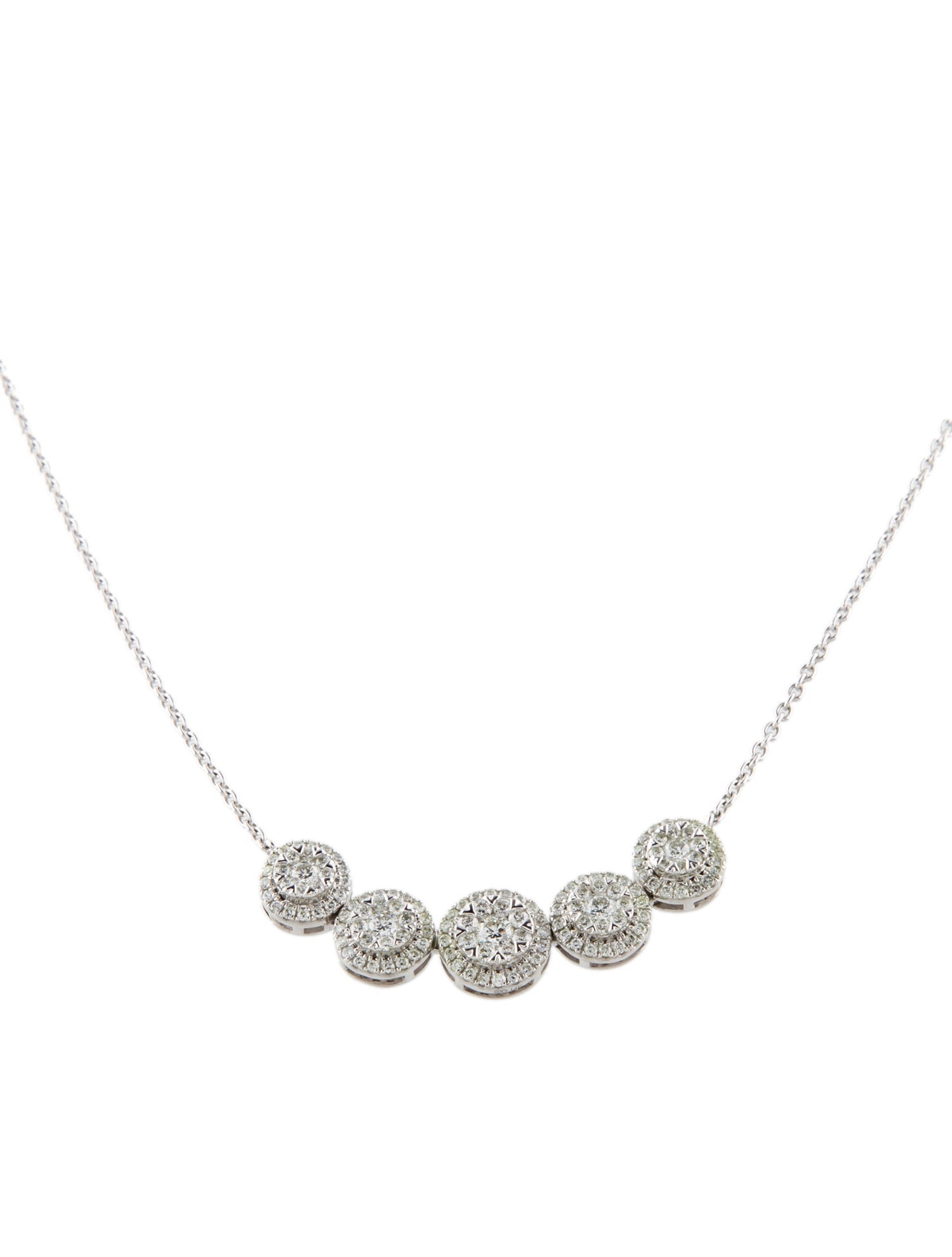 Necklace 14K Diamond Collar Necklace RhodiumPlated 14K White Gold