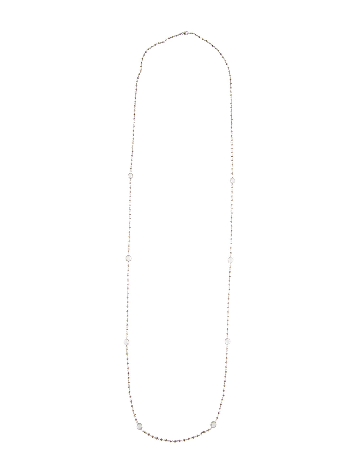 Necklace 14K Topaz & Diamond Bead Long Necklace