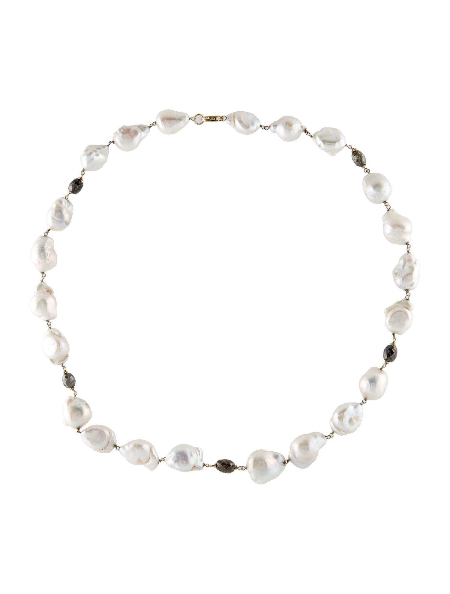 Necklace 14K Pearl & Diamond Chain Necklace