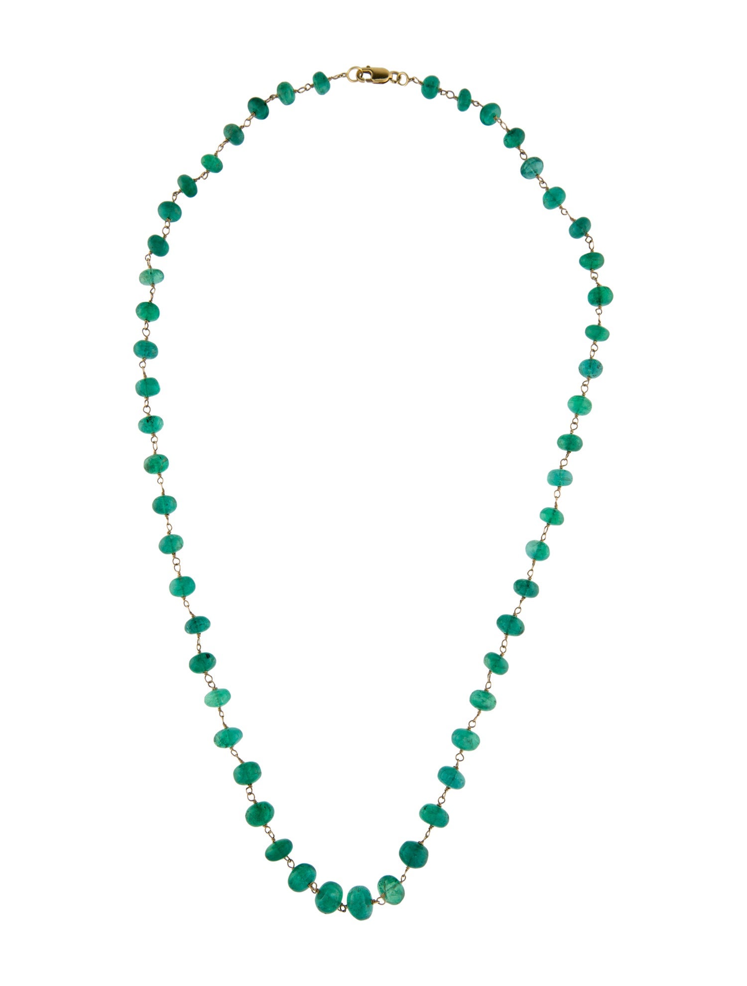Necklace 14K Emerald Bead Rosary