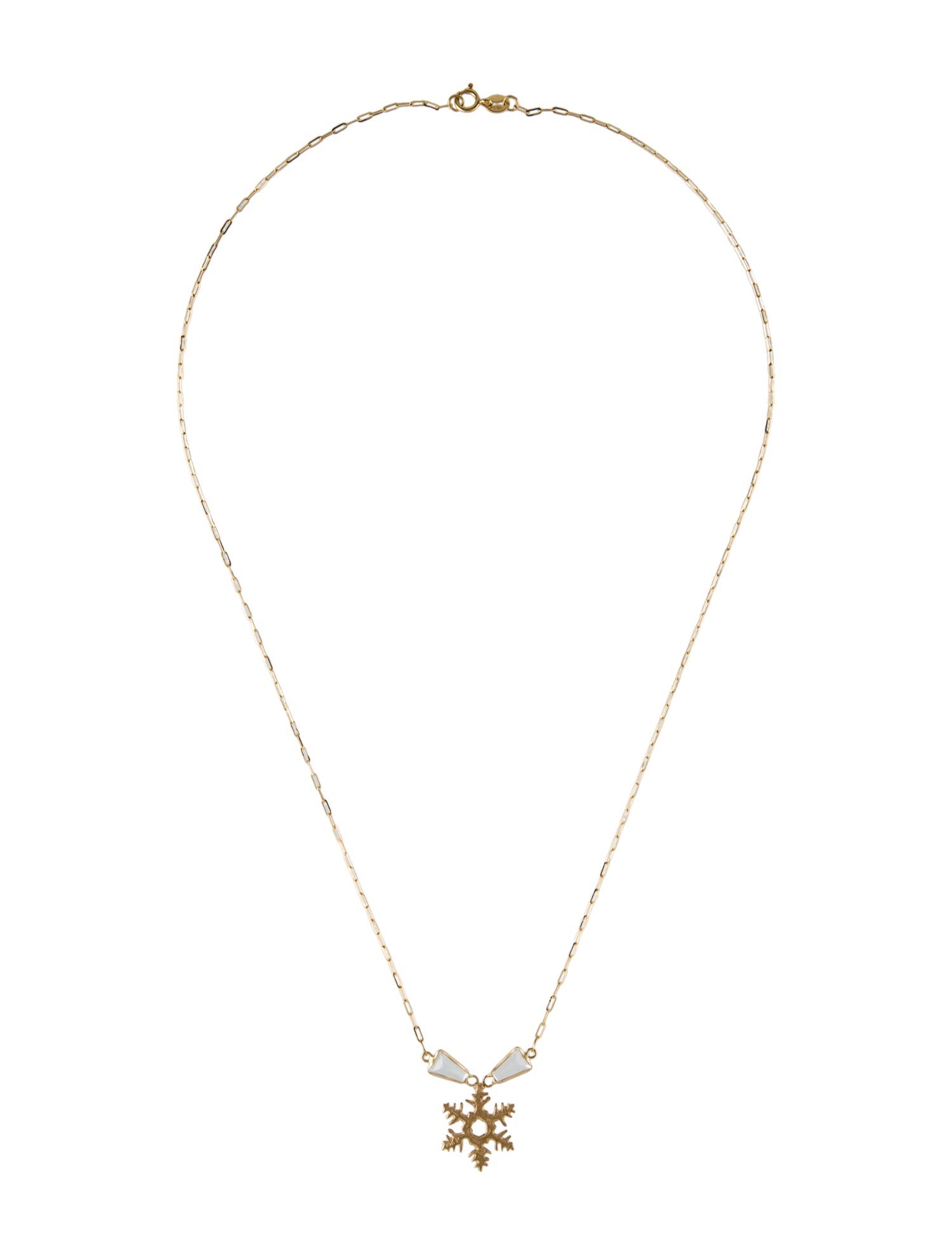 Necklace 14K Topaz Snowflake Pendant Necklace