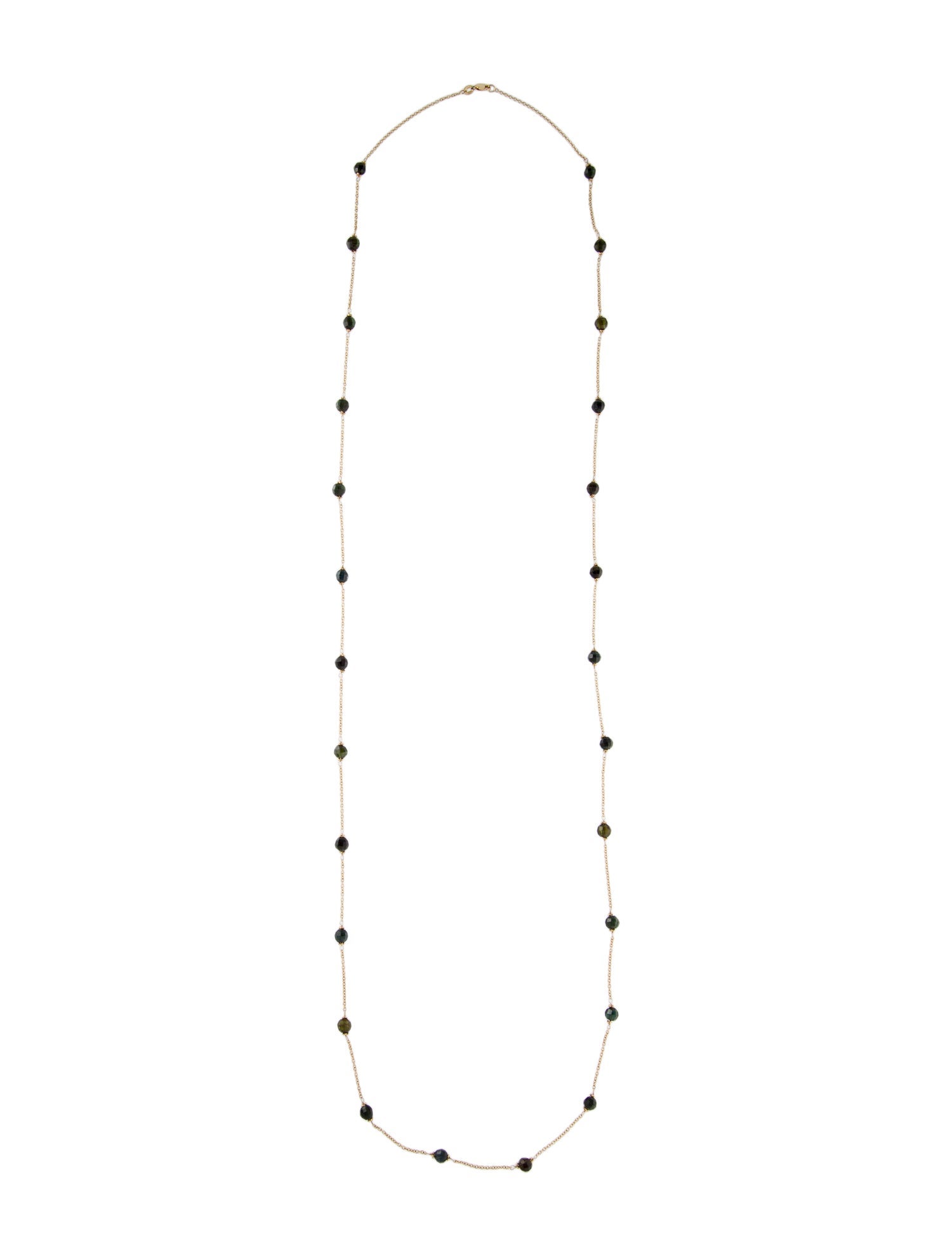 Necklace 14K Tourmaline Station Chain Necklace