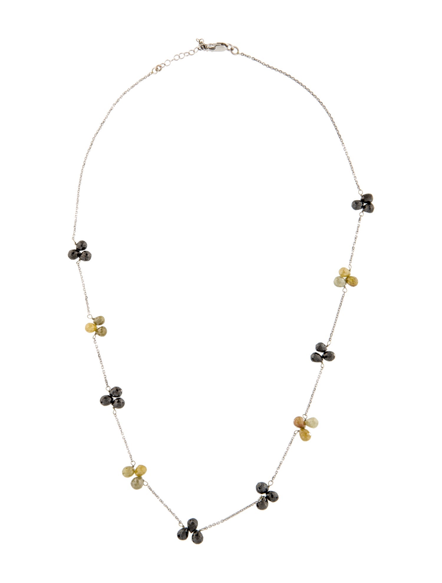 Necklace 18K 5.52ctw Diamond Drop Station