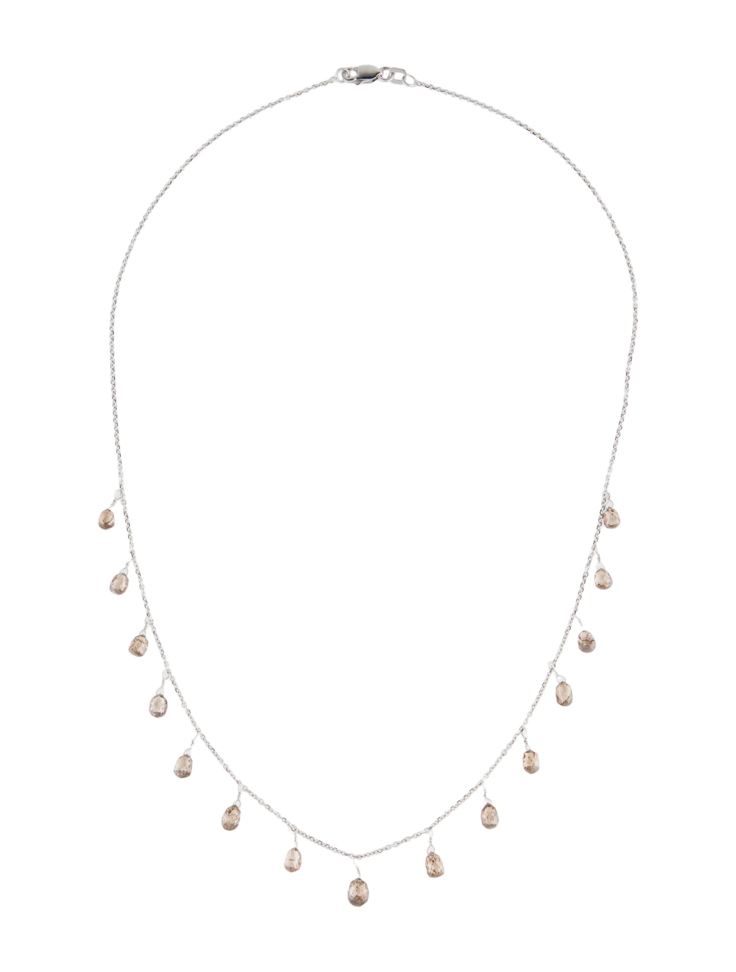 Necklace 18K Diamond Drop Station