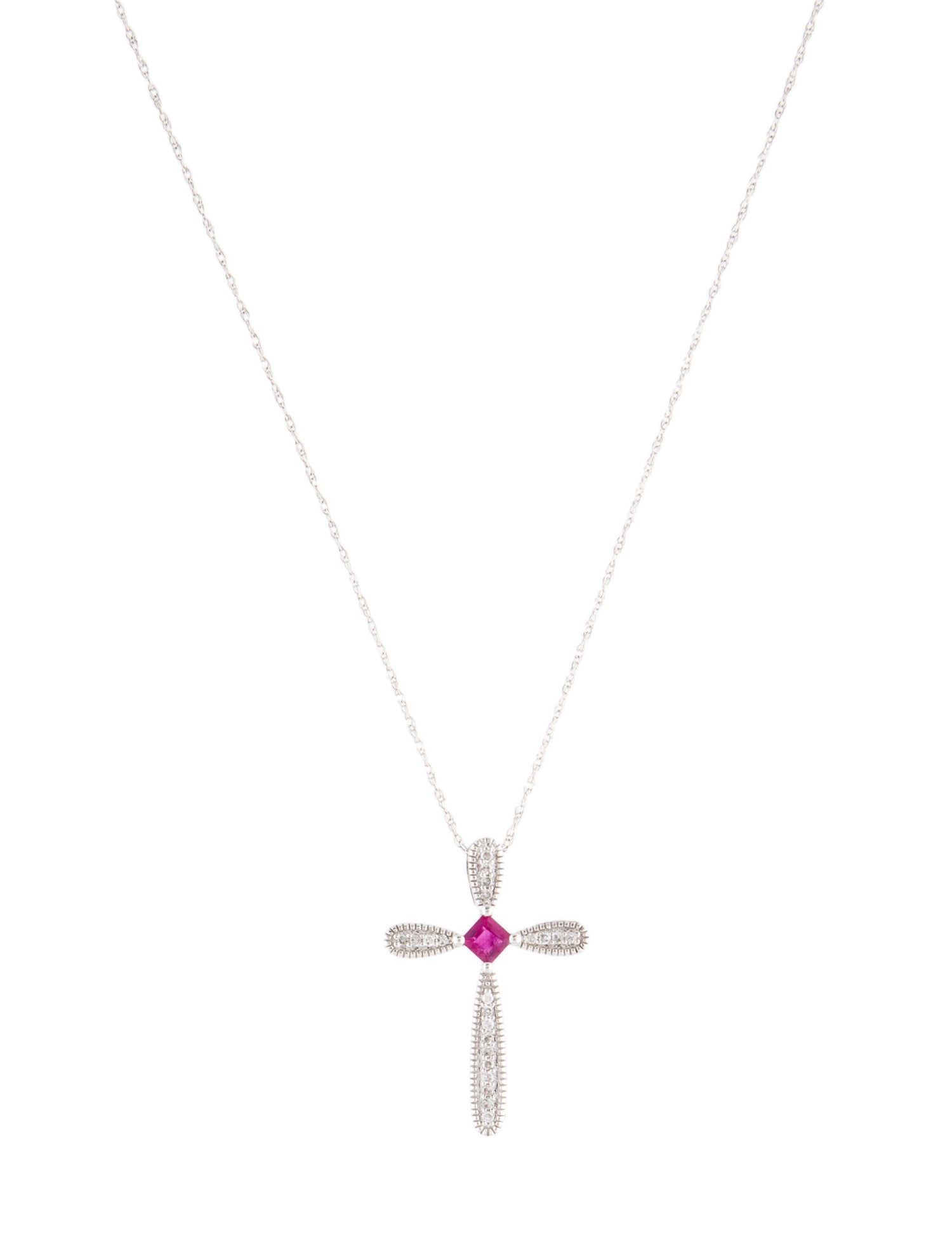 Necklace 14K Ruby & Diamond Pendant