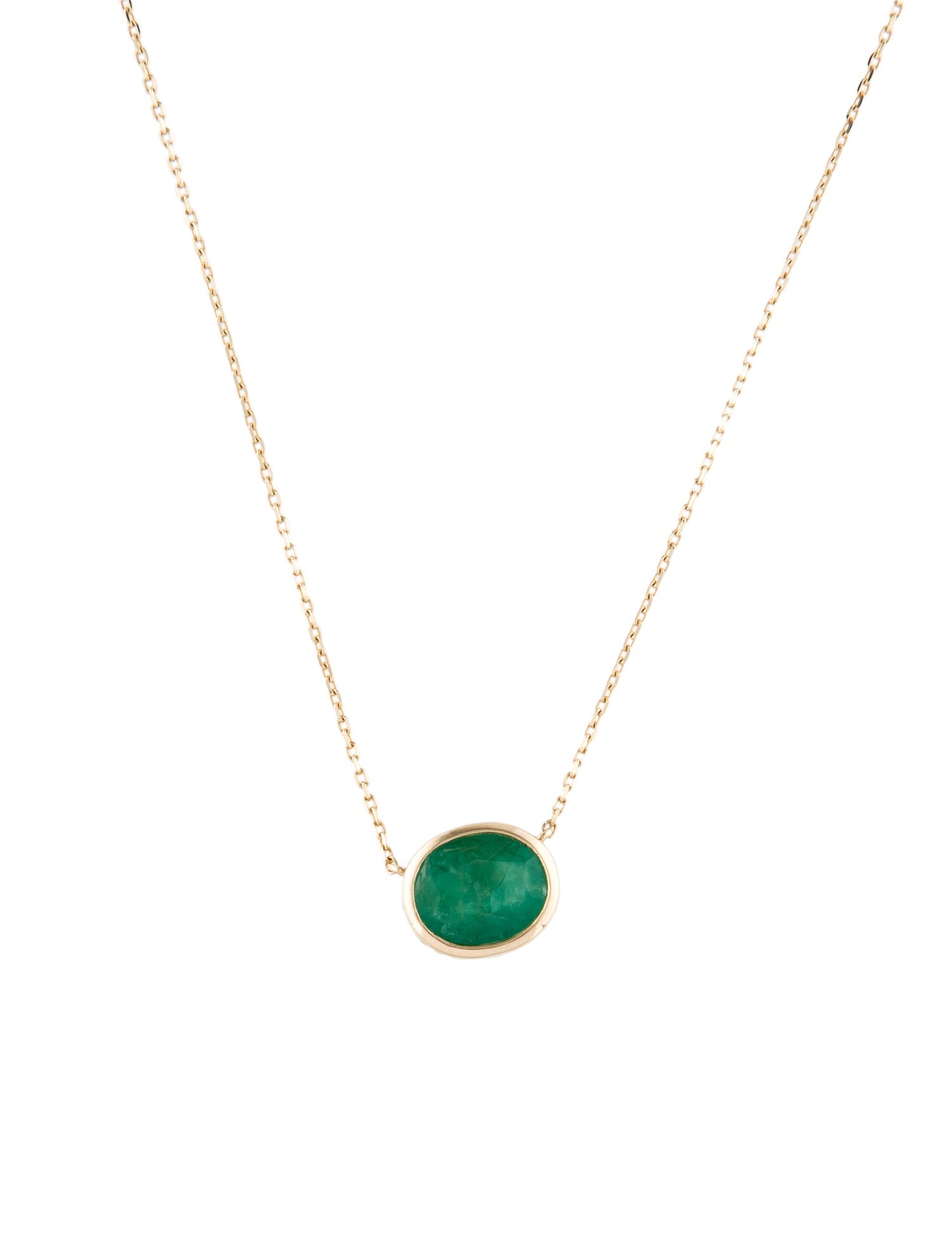 Necklace 14K Emerald Pendant Necklace