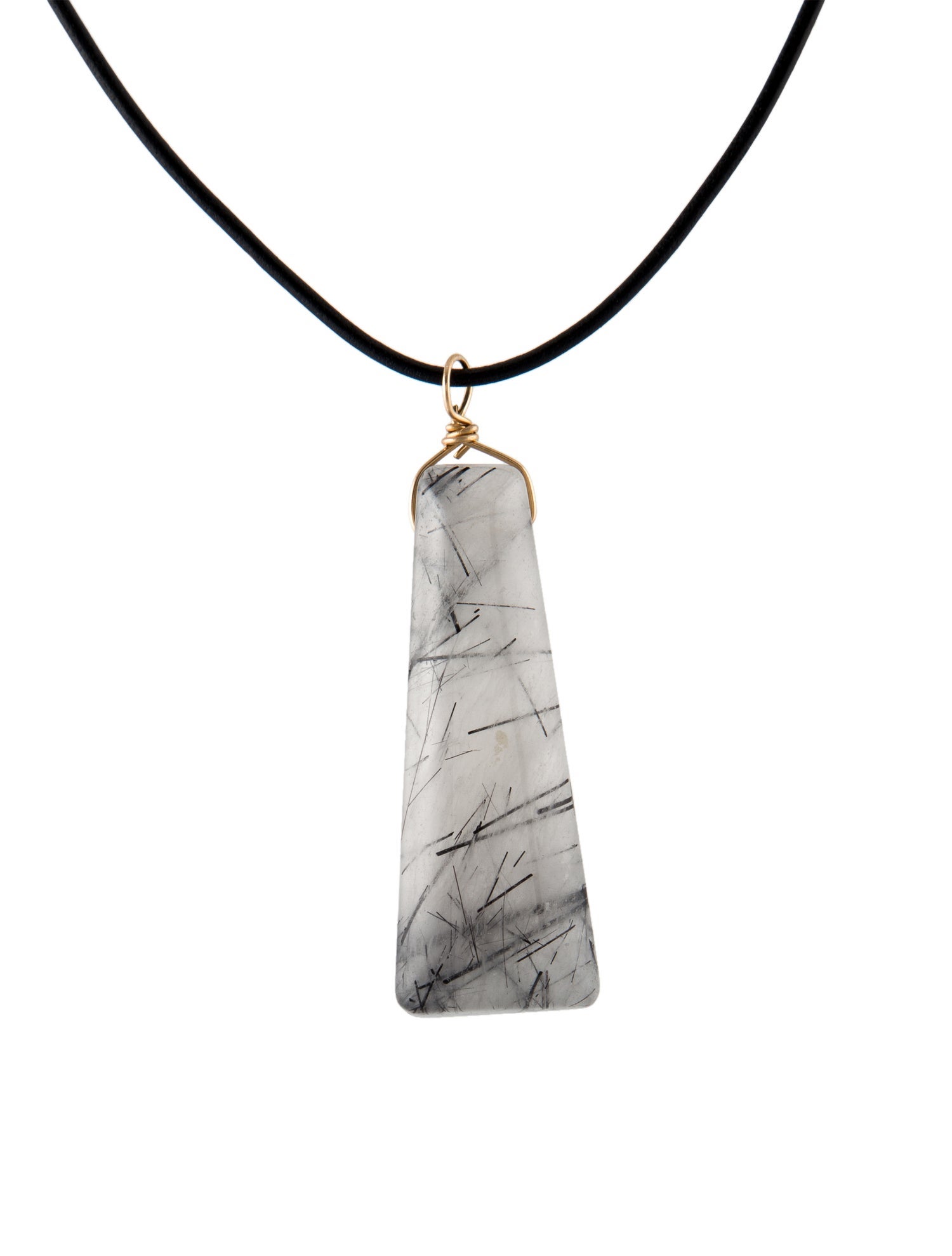Necklace 14K Tourmalinated Quartz Pendant Necklace