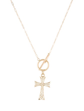 Necklace  14K Cross Toggle Pendant Necklace