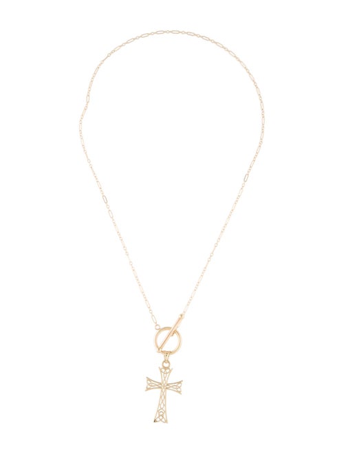 Necklace 14K Cross Toggle Pendant Necklace