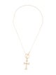 Necklace 14K Cross Toggle Pendant Necklace