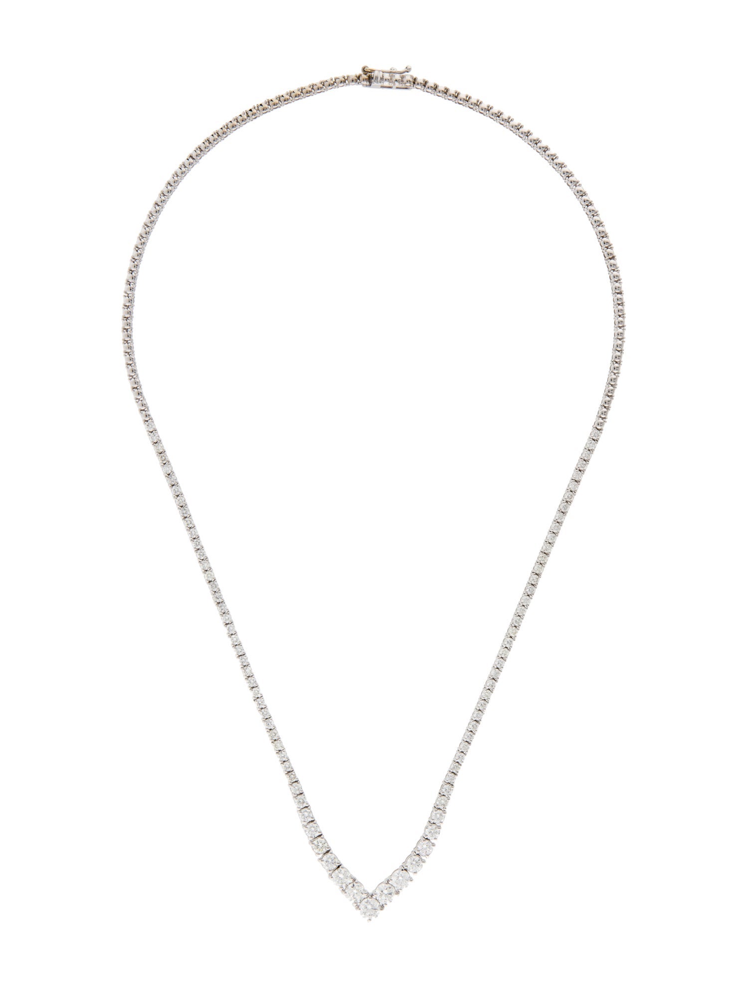 Necklace 14K Diamond Graduated V Necklace