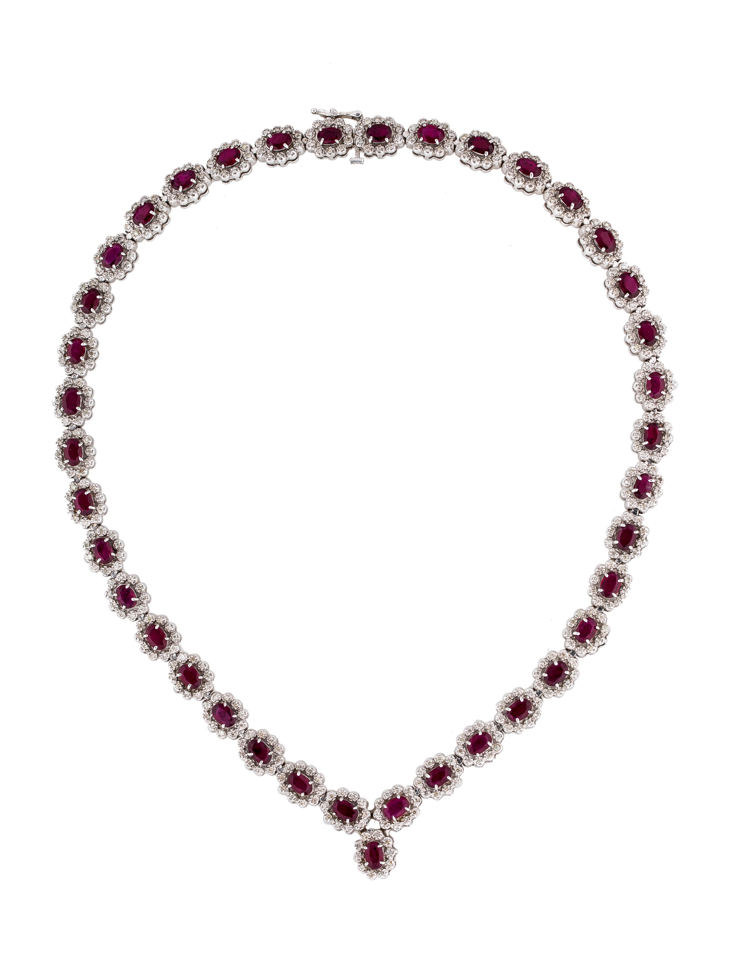 Necklace 14K Scalloped Ruby Collar
