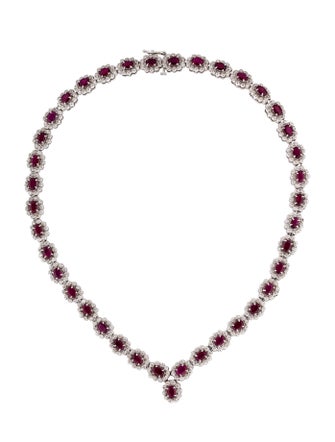 Necklace 14K Scalloped Ruby Collar