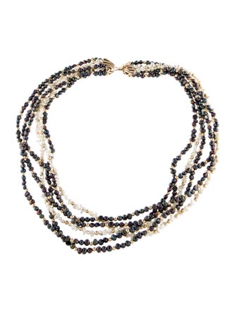 Necklace 14K Pearl Multistrand Necklace
