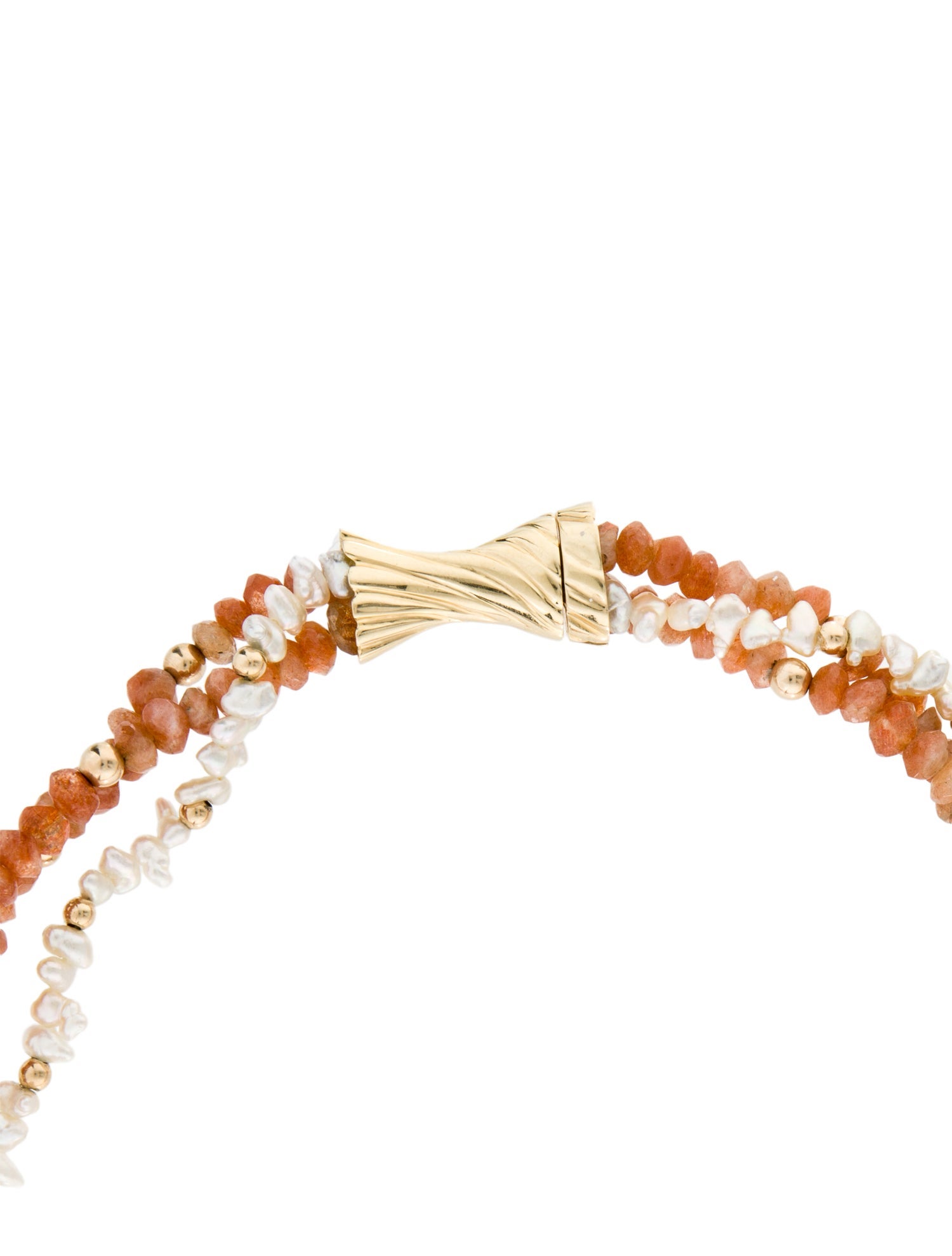 Necklace 14K Pearl & Sunstone Multistrand