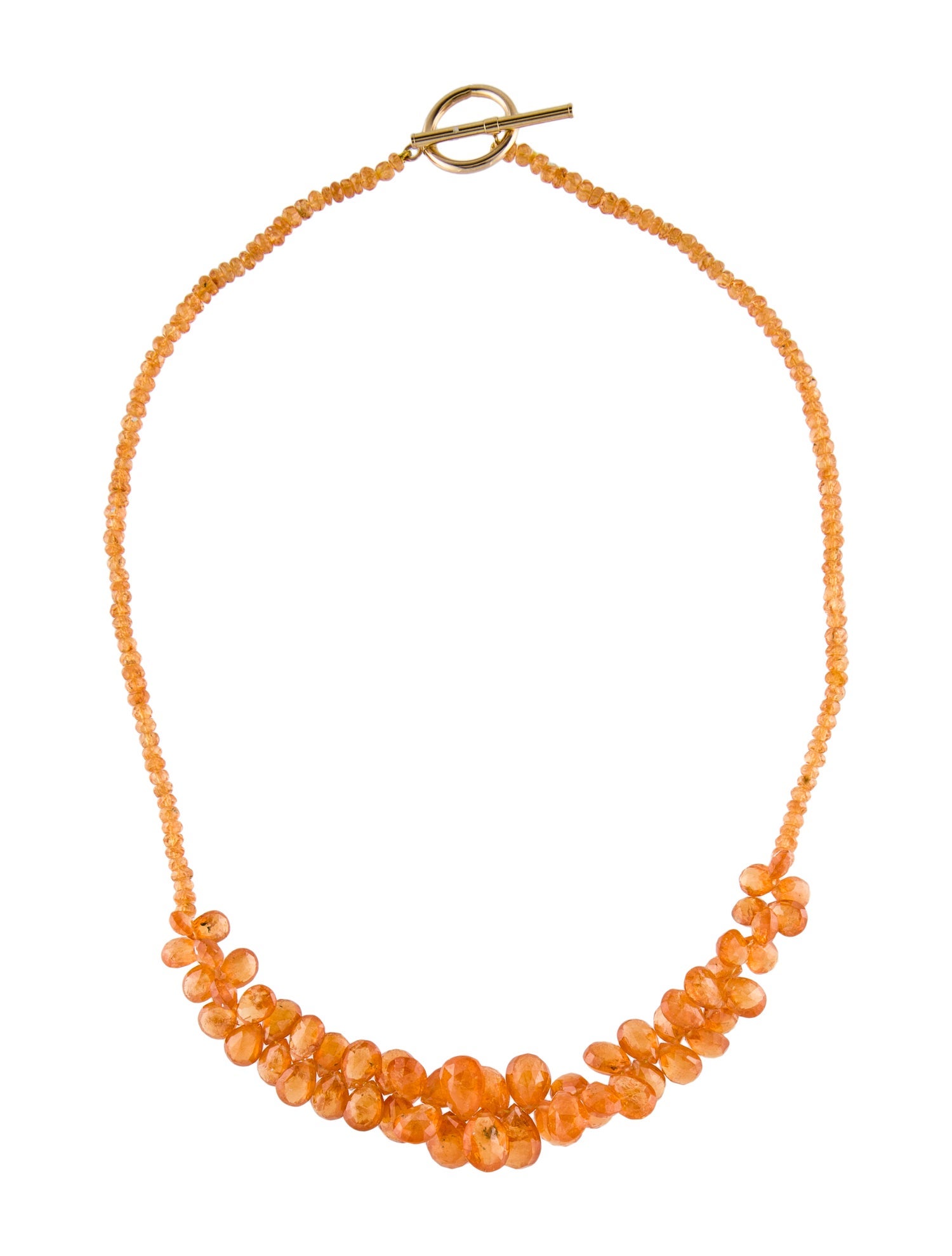 Necklace 14K Spessartine Garnet Bead Strand Necklace