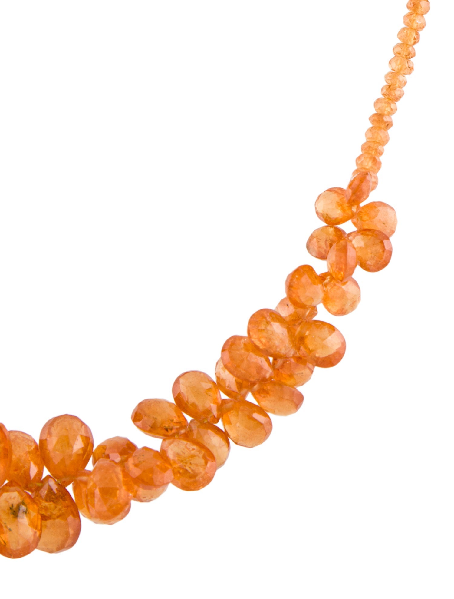 Necklace 14K Spessartine Garnet Bead Strand Necklace
