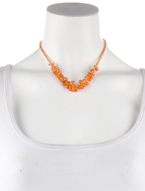 Necklace 14K Spessartine Garnet Bead Strand Necklace