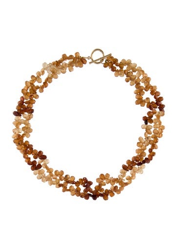 Necklace Double Strand 18K Garnet