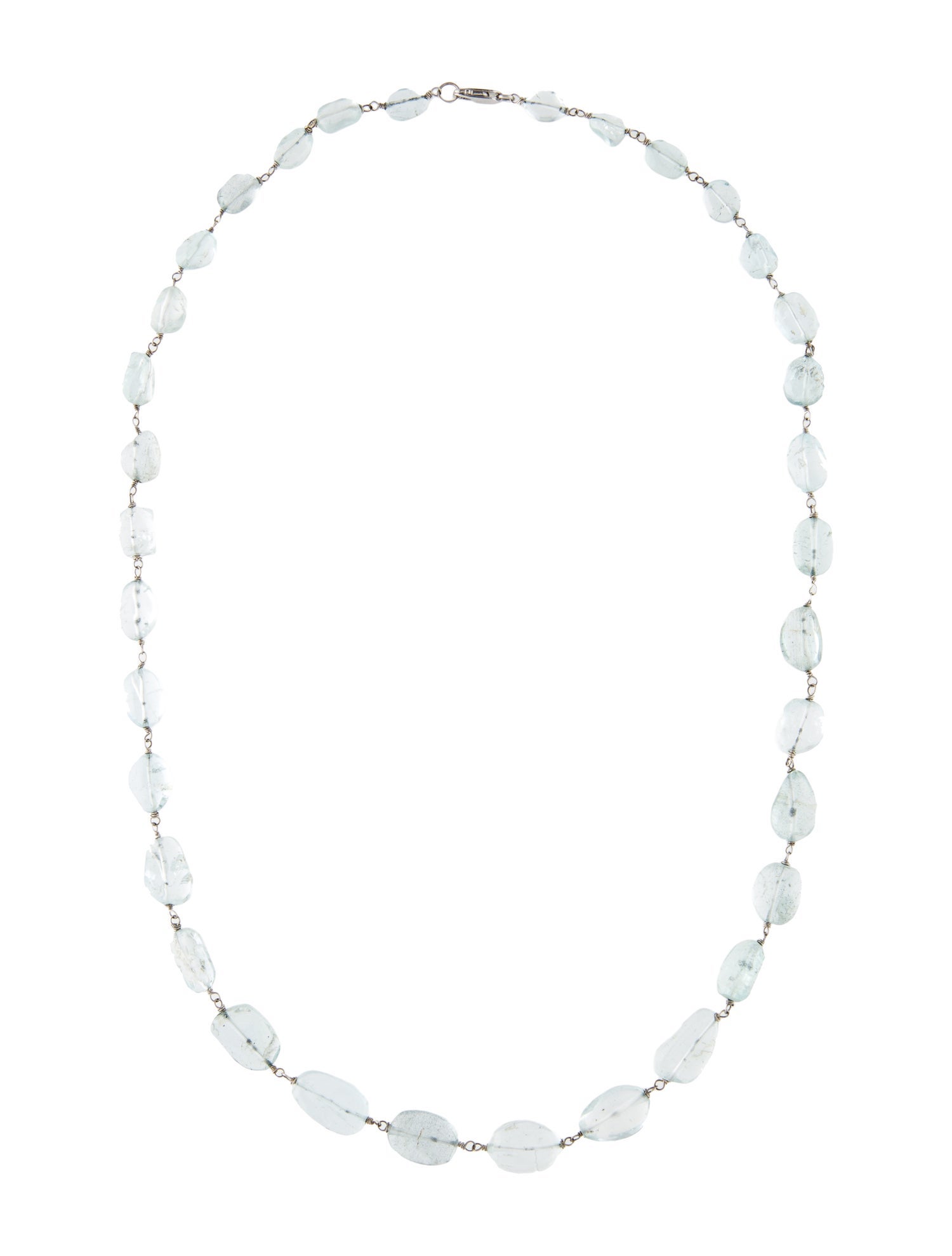 Necklace 14K Aquamarine Wire Wrapped Necklace