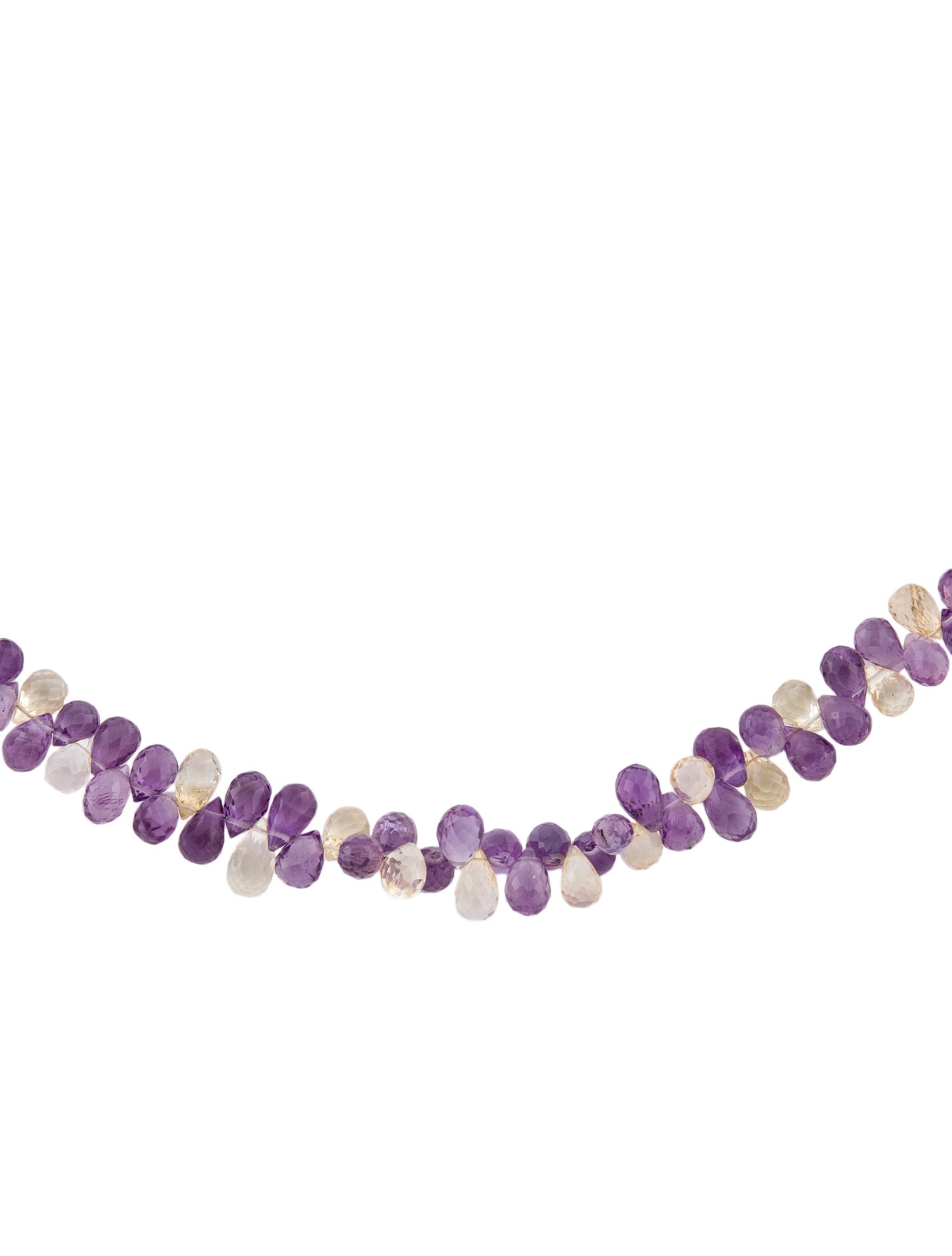 Necklace 14K Citrine & Amethyst Bead Necklace