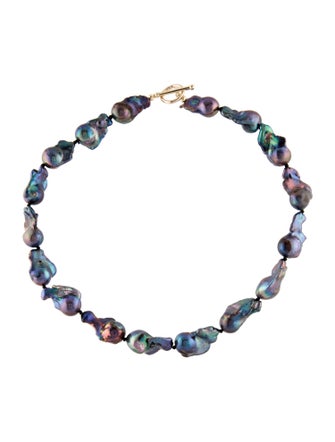 Necklace 14K Dyed Cultured Pearl Collar Necklace