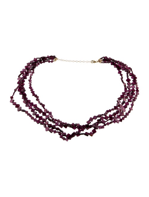 Necklace 14K Rhodolite Bead Multi-Strand Necklace