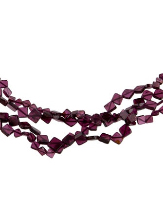 Necklace 14K Rhodolite Bead Multi-Strand Necklace